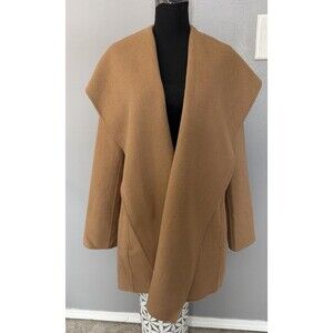 Vince Double Face Wool Hooded Coat Women's Medium Camel colored Jacket EUC